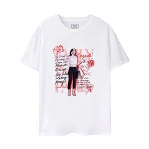 Emily In Paris Womens/Ladies Mono Typography Short-Sleeved T-Shirt / White